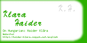 klara haider business card